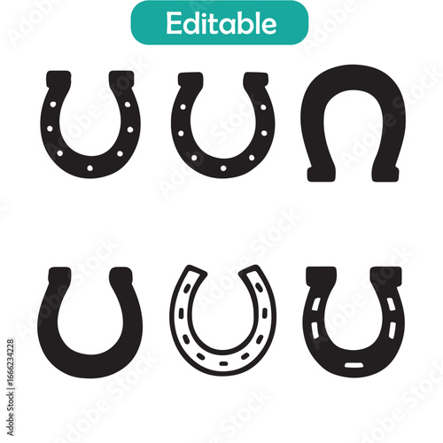 Horseshoe Symbol Flat Icon Vector, Good Luck Charm Icon, U-Shaped Horseshoe Sign Design
