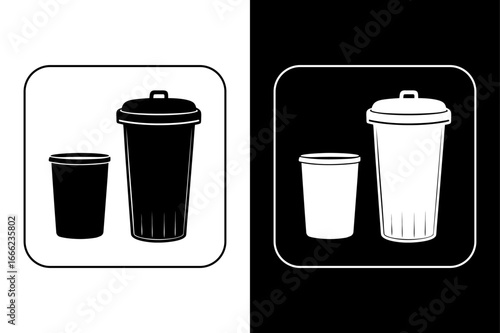Eco Friendly Icons – Compost Bin, Reusable Cup Vector Pack.