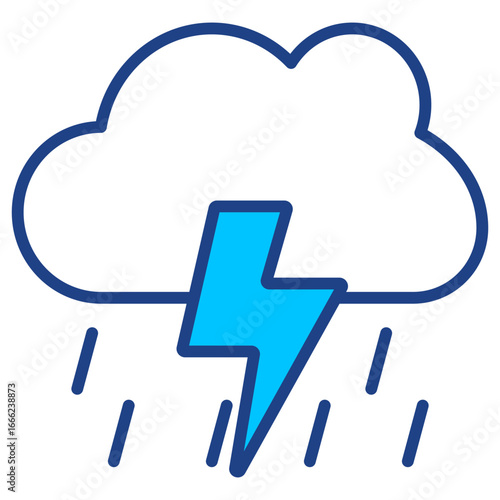Thunderstorm Simple Vector Icon Collection