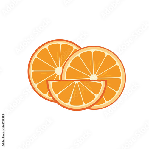 Vector art of fresh orange slices