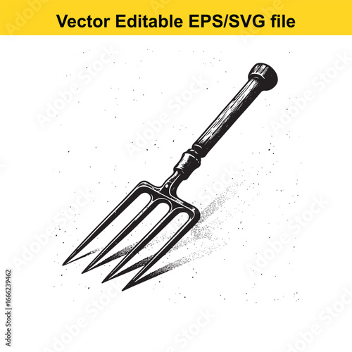 Pitchfork isolated on white background
