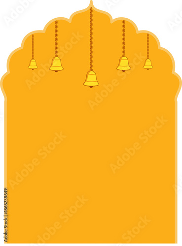 Indian festival decoration background with hanging bells vector illustration