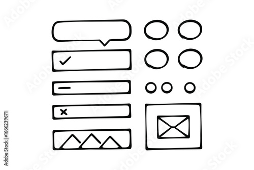 Minimalist Communication UI Line Art Icon Set – Chat Bubbles, Messages & Notifications