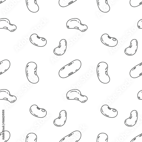 Drawn beans seamless pattern for food, design, and packaging, perfect for backgrounds