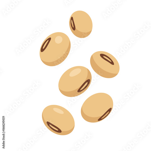 Fresh soybeans scattered against a clean white background, perfect for food and wellness concepts