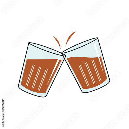 Cheers to friendship and celebrations with clinking glasses of refreshing iced tea