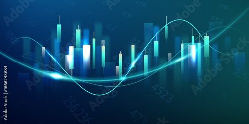 business vector illustration design Stock market charts or Forex trading charts for business and finance ideas.
