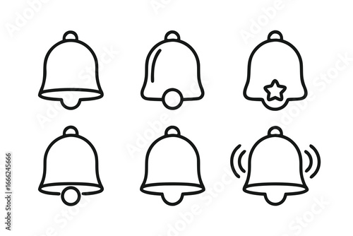 Notification Status UI Icons Set – Minimalist Line Art Vector