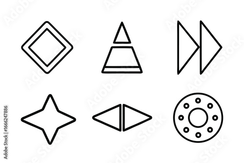 Navigation Menu Icons – Minimalist Line Art Icon Set