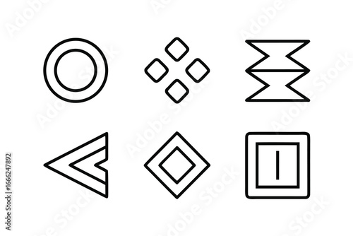 Navigation Menu Icons – Minimalist Line Art Icon Set