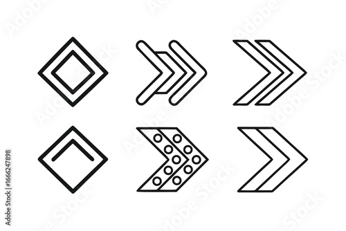 Navigation Menu Icons – Minimalist Line Art Icon Set