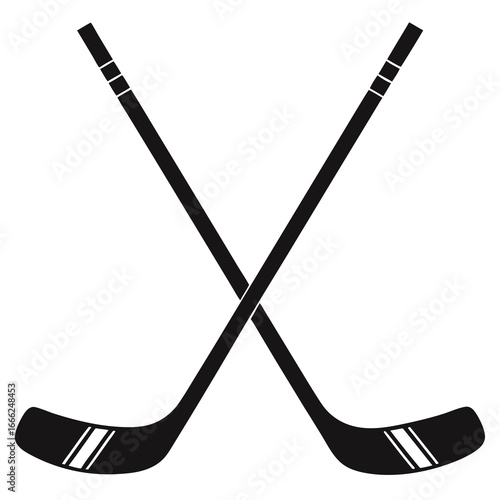 Hockey sticks vector clean black silhouette design white background