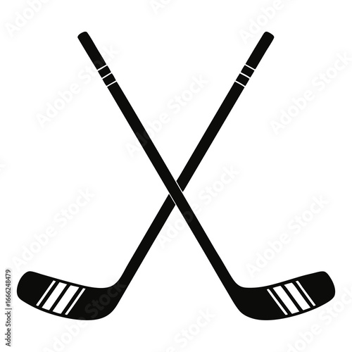 Hockey sticks vector clean black silhouette design white background