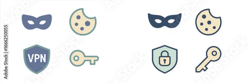 Cybersecurity Icons for Digital Protection and Privacy