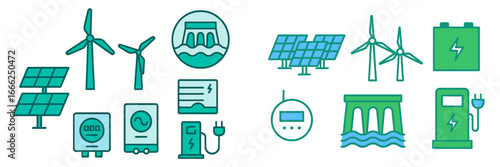 Renewable Energy Sources and Storage Systems, Minimalist flat design