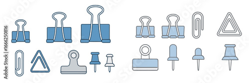 Binder Clips Paper Clips and Push Pins Assortment