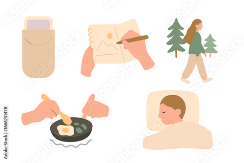 Daily Activities and Sleep Schedule, Minimalist flat design
