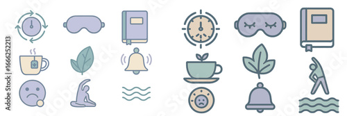 Wellness and Self-Care Icons, Minimalist flat design