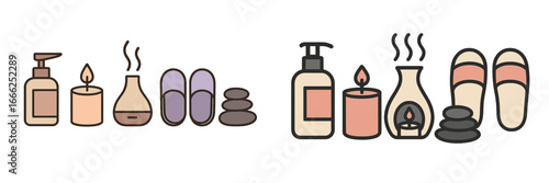 Spa and Wellness Objects Set, Minimalist flat design