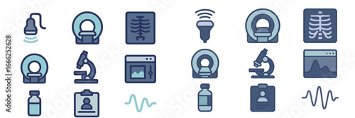 Medical Diagnostic Equipment and Healthcare Symbols