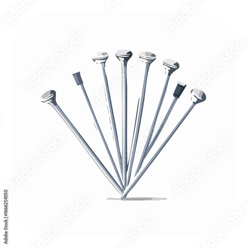 Bunch of Sewing Pins, Metal Needles for Tailoring, Silver Colored Head Pins