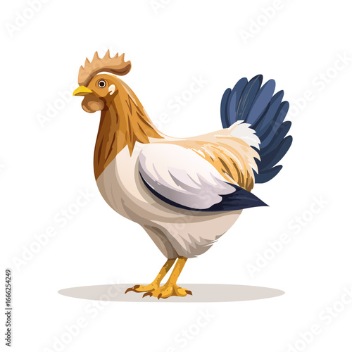 Rooster Illustration Vector Chicken Farm Animal Poultry Isolated on Black