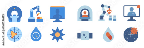 Medical and Healthcare Icons Set, Minimalist flat design
