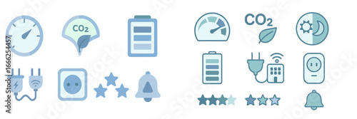 Energy and environment icons set, Minimalist flat design