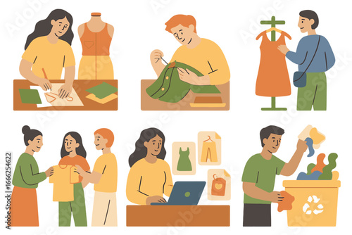 Fashion Design and Sewing, Minimalist flat design