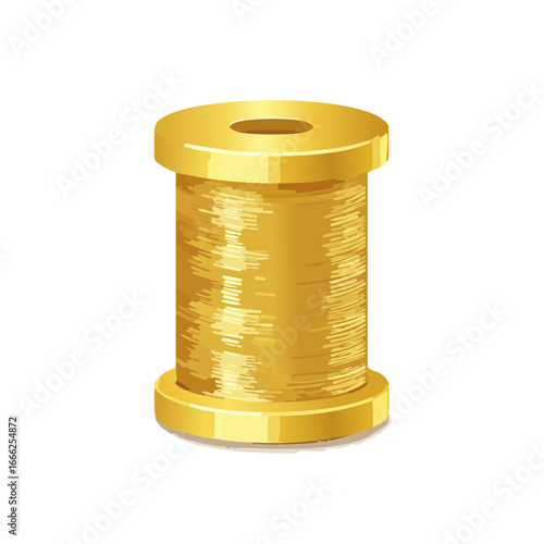 Gleaming Golden Thread Spool Shimmering Brightly for Craft Projects and Textile Designs