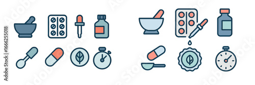 Pharmacy and Medical Icons, Minimalist flat design