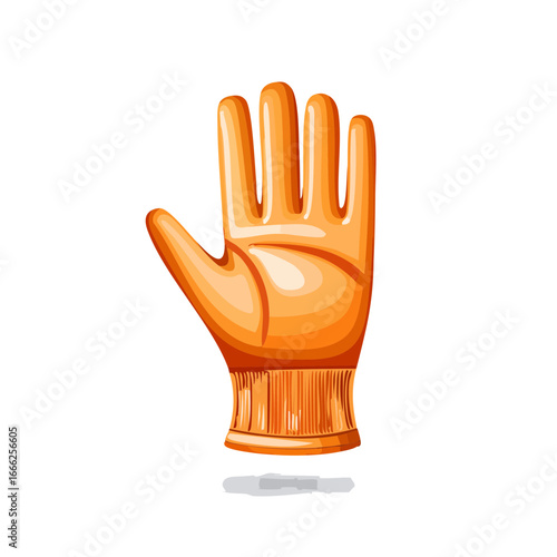 Orange work glove graphic illustration hand protection labor safety