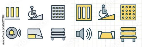 Public Space and Accessibility Symbols, Minimalist flat design