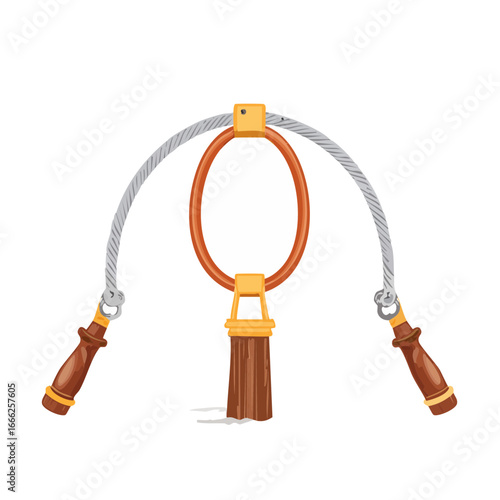 Bow saw hand tool illustration for woodworking carpentry crafting isolated on black background detailed handles for sawing and precision cuts