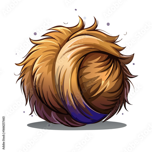 Fantasy creature fur ball vibrant colors furry sphere illustration detail