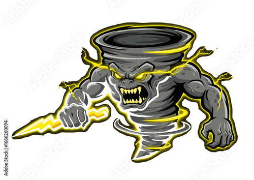 Ferocious Tornado A Powerful Mascot Illustration