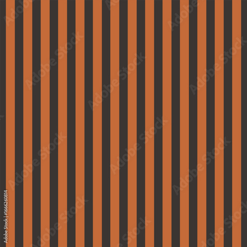 Stripe wall with orange and black vertical parallel stripe. Vector abstract background for halloween.  Simple shadow space for holidays