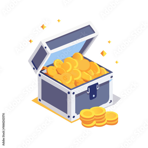 treasure chest with coins