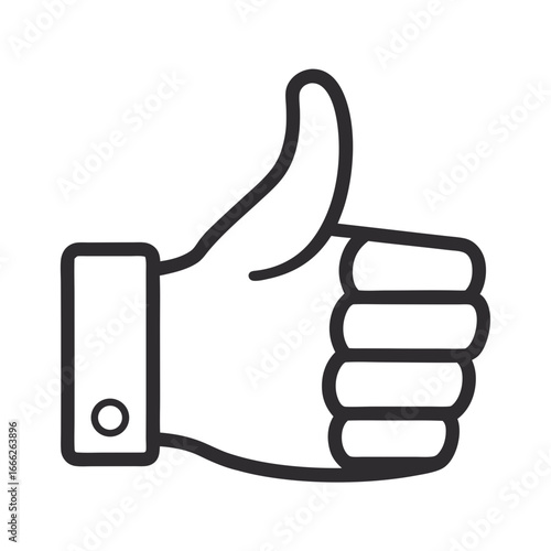 Thumb up and down icon symbol for like and dislike gesture illustration