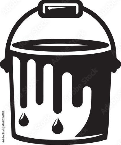 paint bucket with dripping paint