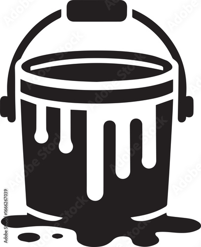 paint bucket with dripping paint