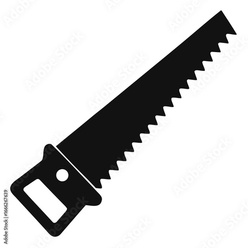 Saw vector clean black silhouette design white background