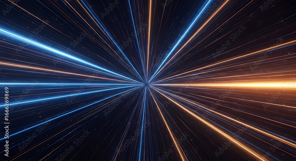 Obraz premium Vibrant Burst of Light: An Abstract Representation of Speed and Movement Through a Cosmic Perspective