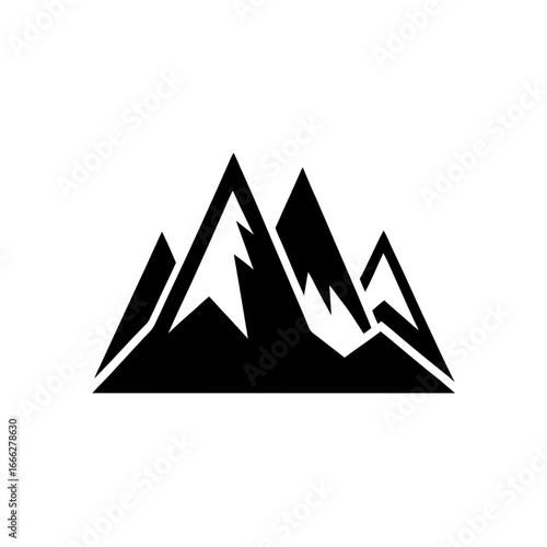 Abstract geometric mountain peaks vector illustration scalable minimalist design