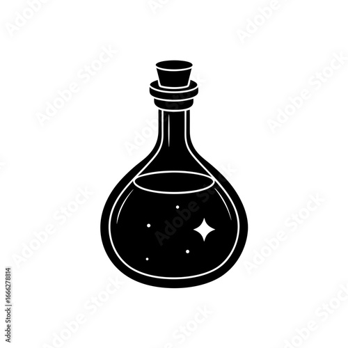 Enchanting glowing potion bottle vector illustration scalable graphic art for magic concepts