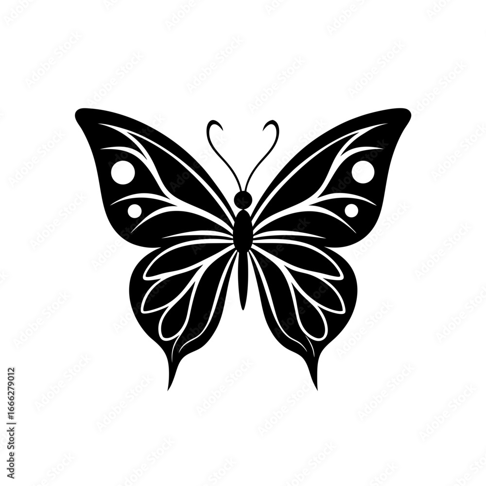 Fototapeta premium Elegant butterfly silhouette vector art scalable graphic illustration for design projects
