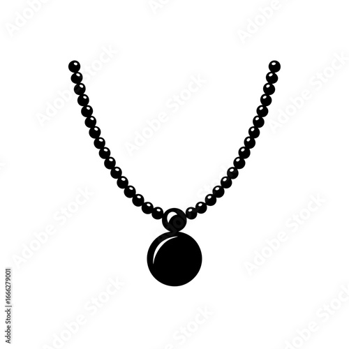 Elegant shiny pearl necklace pendant vector illustration scalable graphic design