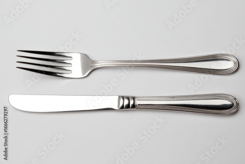 Fourchette Couteau. Fork and Knife Set Isolated on White Background