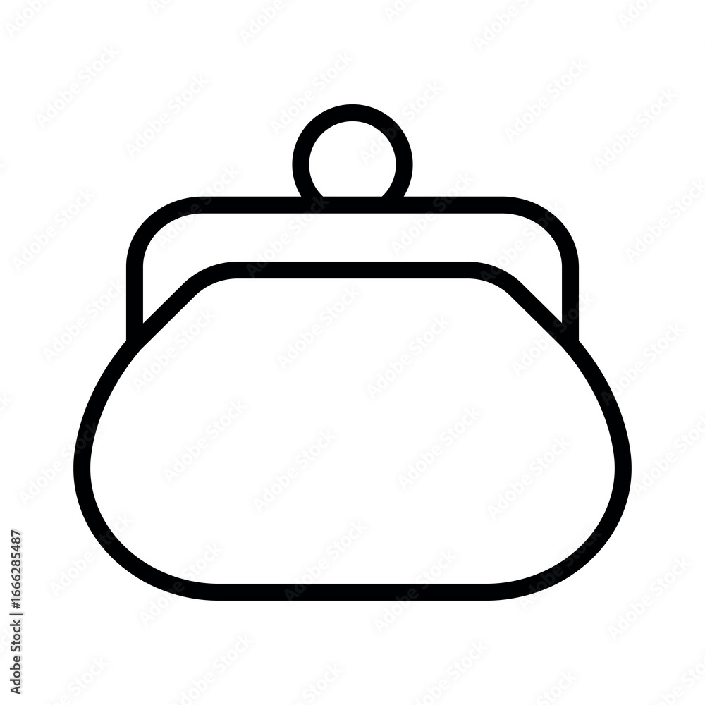 Fototapeta premium Illustration of a black wallet icon (business and finance) on a white background