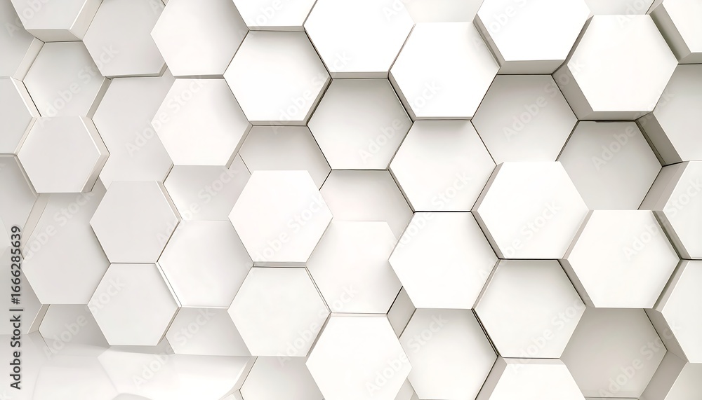 Fototapeta premium Abstract White Hexagonal Pattern Background Texture